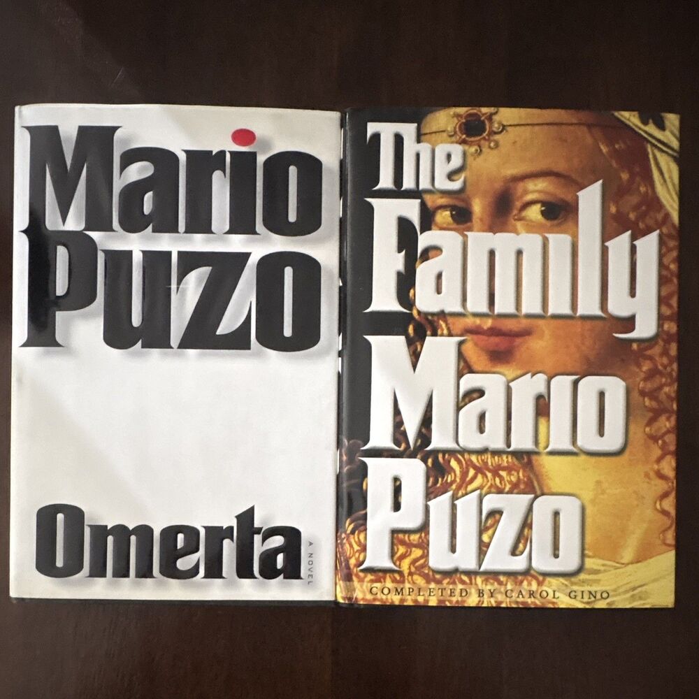 Lot of 2 hardcover books by Mario Puzo The Family and Omertà